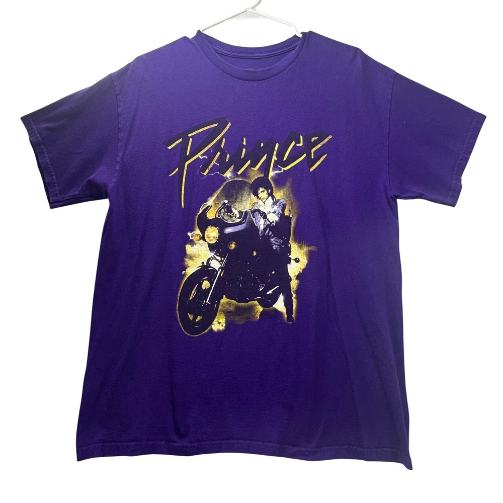 Prince Purple Rain Graphic T-Shirt Mens Medium‎ Purple Motorcycle Music Tee